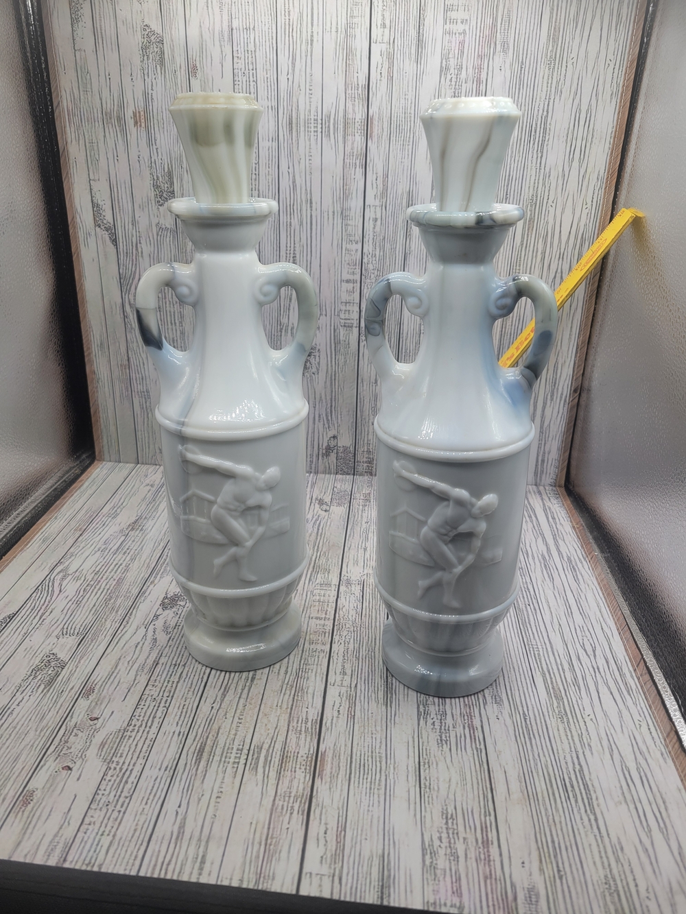 Vintage Set Of 1971 Jim Beam "Olympic Discus Thrower" Decanters